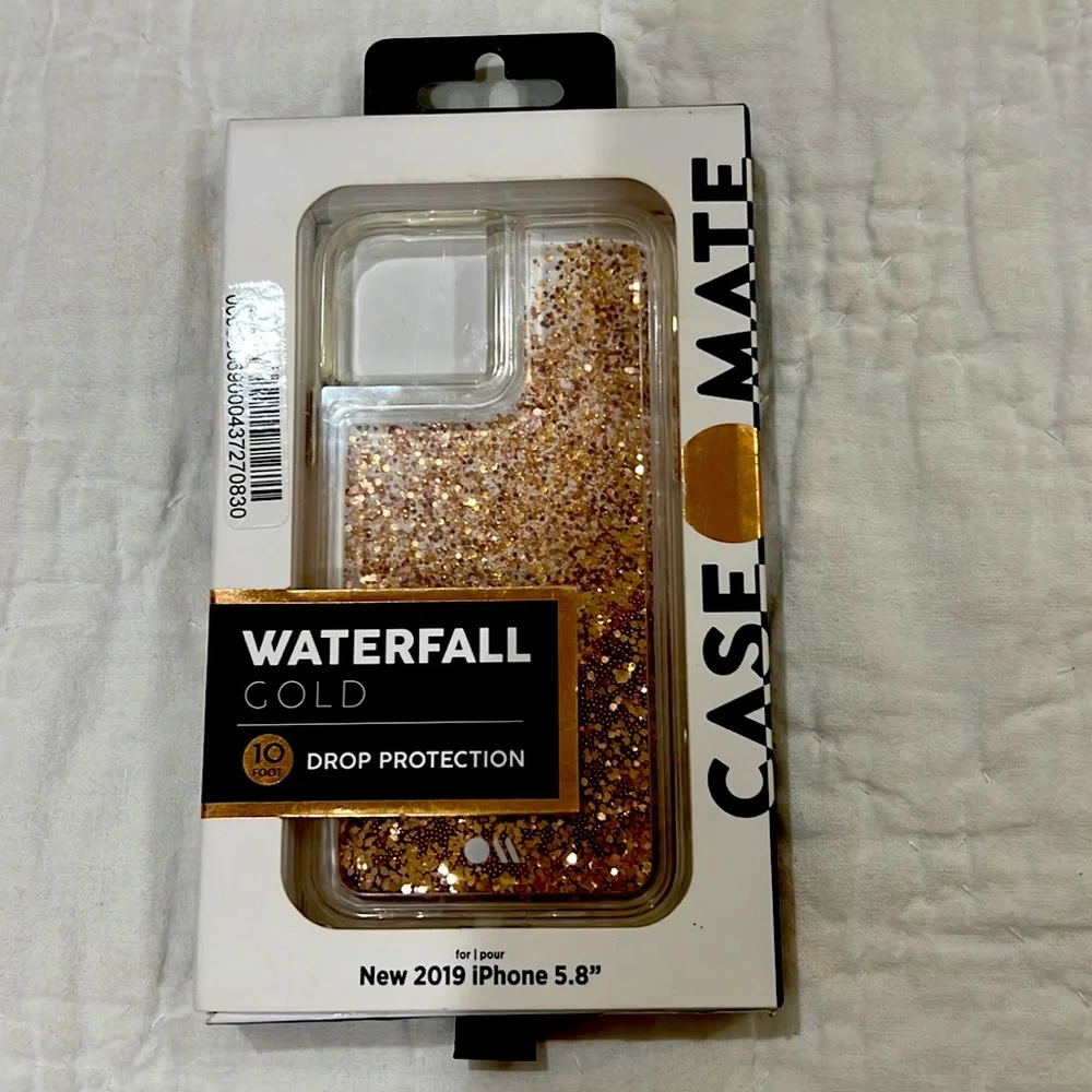 Brand new in box Case Mate Gold Waterfall iPhone case 5.8”